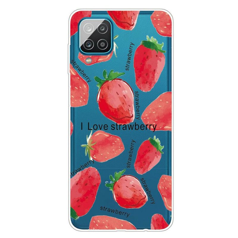 Kuori Samsung Galaxy A12 / M12 Strawberries / I Love Strawberry