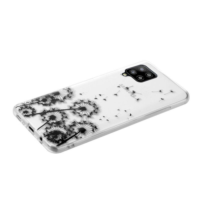 Kuori Samsung Galaxy A12 / M12 Transparent Black Dandelions