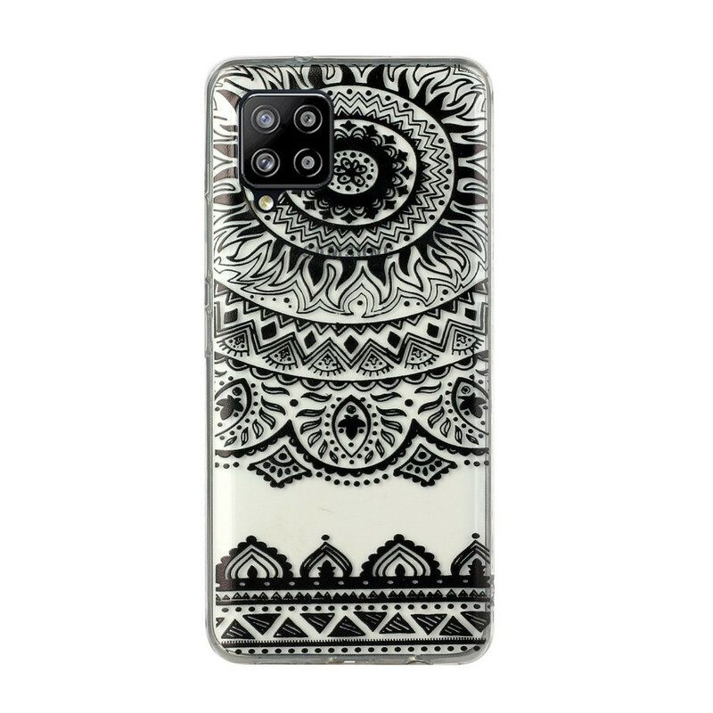 Kuori Samsung Galaxy A12 / M12 Transparent Flowers Mandala