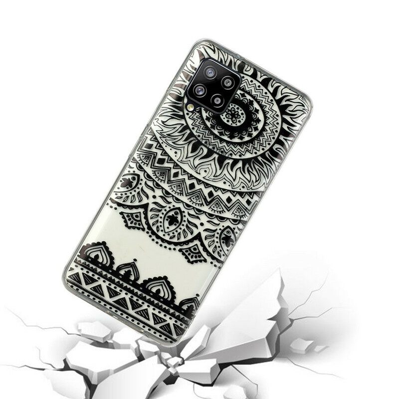 Kuori Samsung Galaxy A12 / M12 Transparent Flowers Mandala