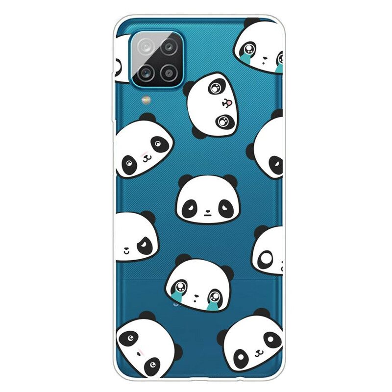 Kuori Samsung Galaxy A12 / M12 Transparent Sentimental Pandas