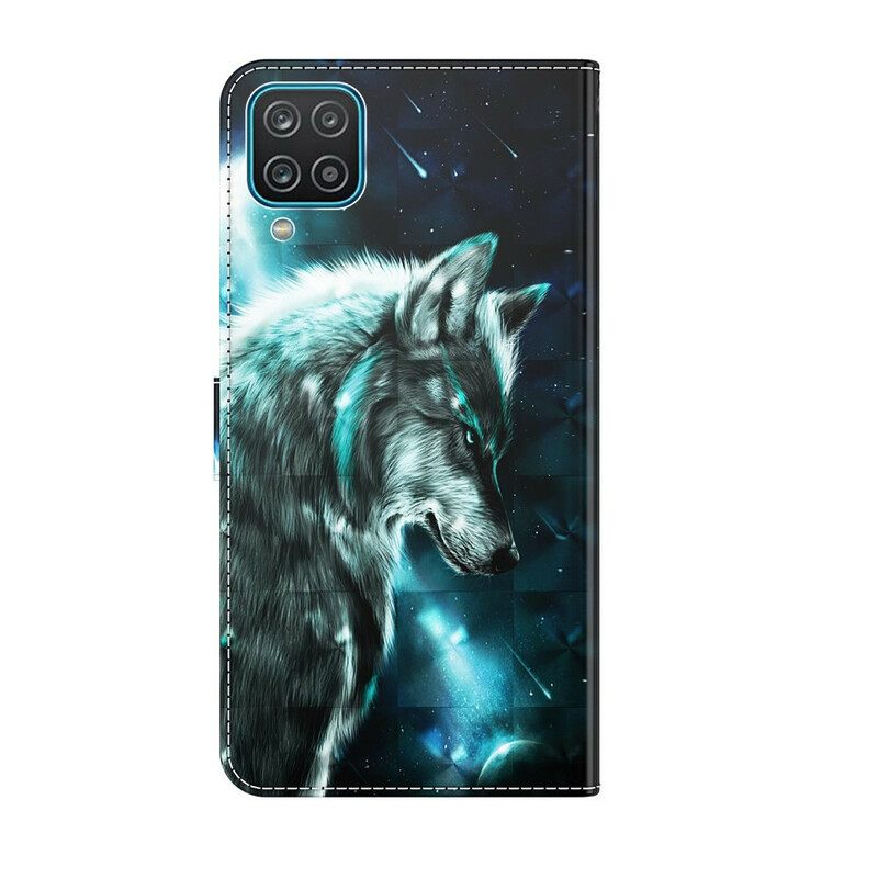 Nahkakotelo Samsung Galaxy A12 / M12 Majestic Wolf