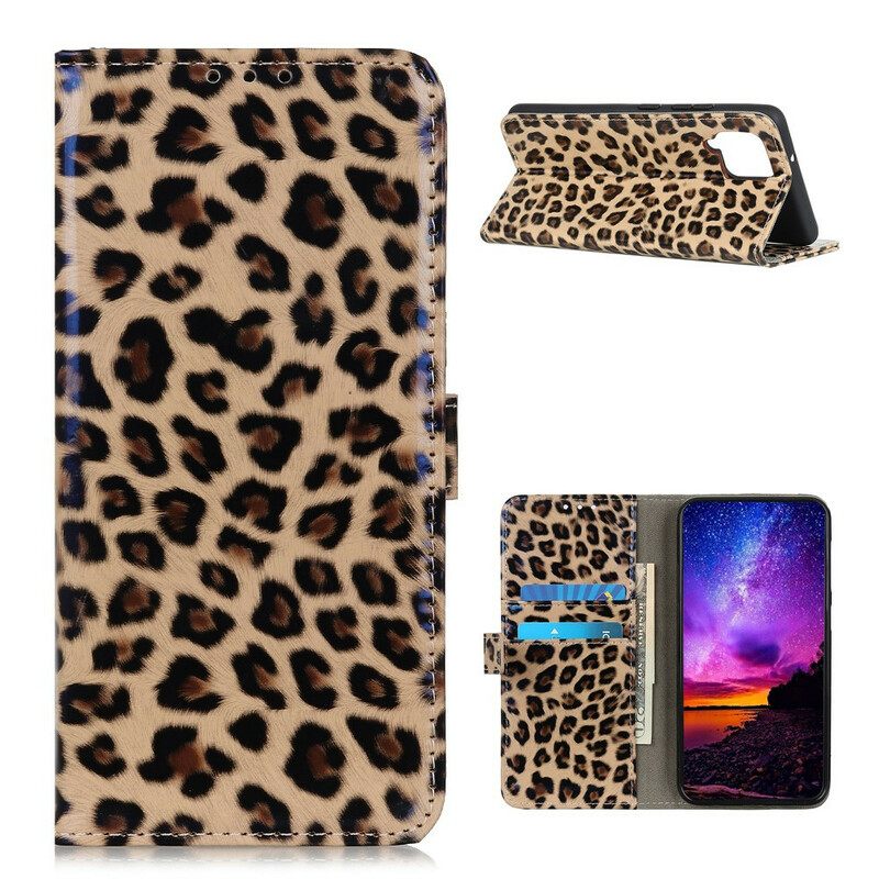 Nahkakotelo Samsung Galaxy A12 / M12 Simple Leopard