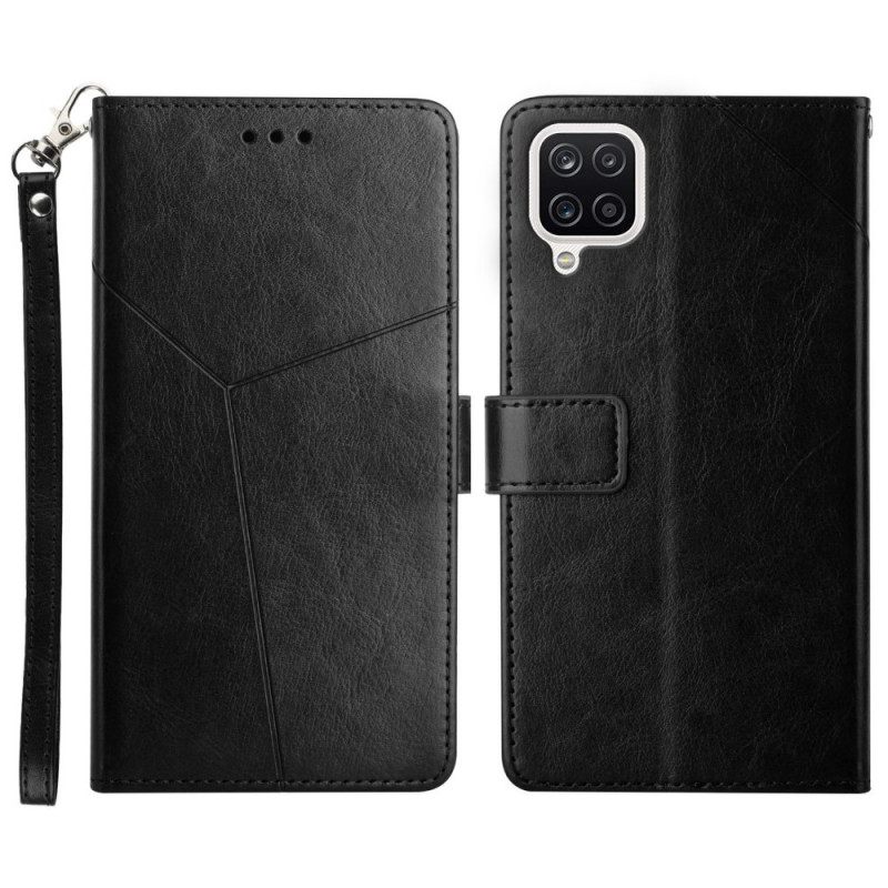 Nahkakotelo Samsung Galaxy A12 / M12 Style Leather Geo Y Design