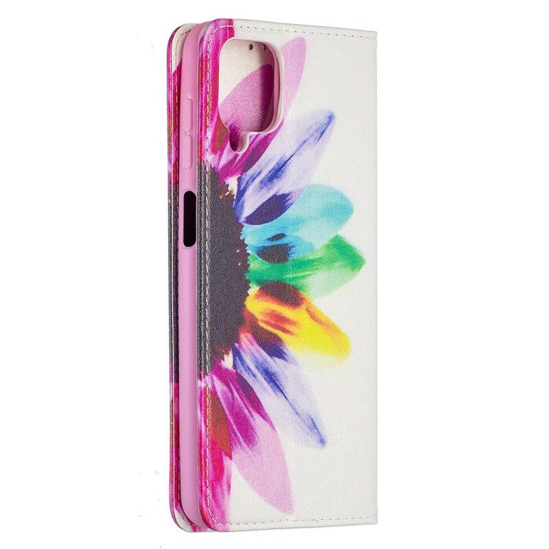 Puhelinkuoret Samsung Galaxy A12 / M12 Kotelot Flip Flower Watercolour