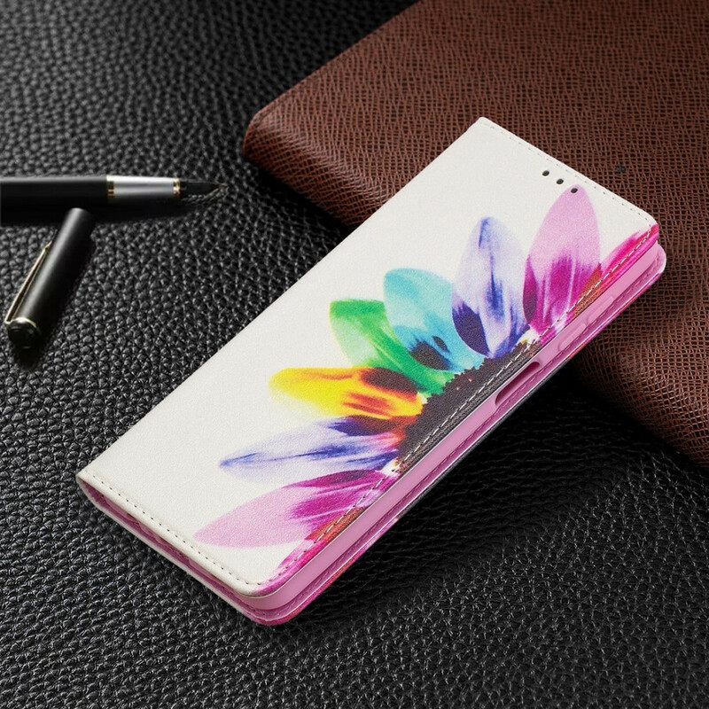 Puhelinkuoret Samsung Galaxy A12 / M12 Kotelot Flip Flower Watercolour