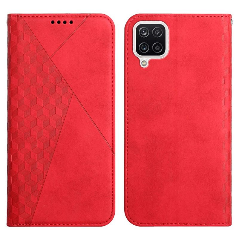 Puhelinkuoret Samsung Galaxy A12 / M12 Kotelot Flip Geo Leather Effect