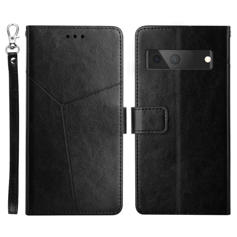 Flip Case Google Pixel 7 Suojaketju Kuori Y Strappy Design