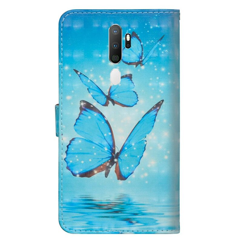 Kotelot Oppo A9 2020 / A5 2020 Flying Blue Butterflies