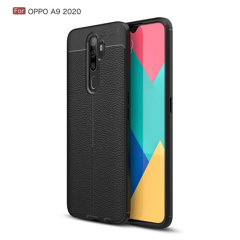 Kuori Oppo A9 2020 / A5 2020 Nahkaefekti Litsi Kaksinkertainen Linja