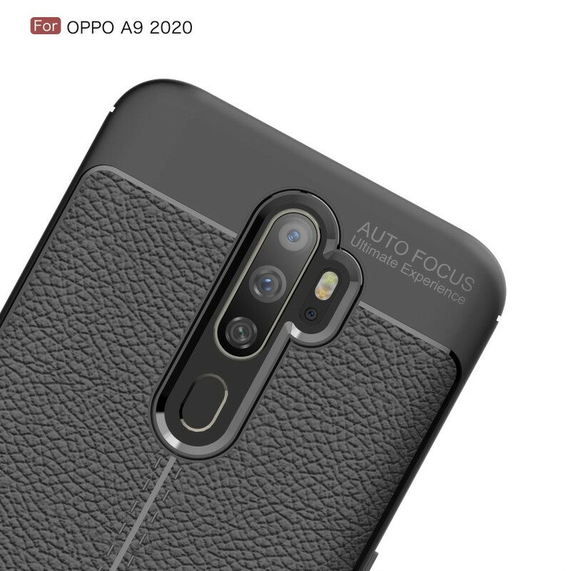 Kuori Oppo A9 2020 / A5 2020 Nahkaefekti Litsi Kaksinkertainen Linja