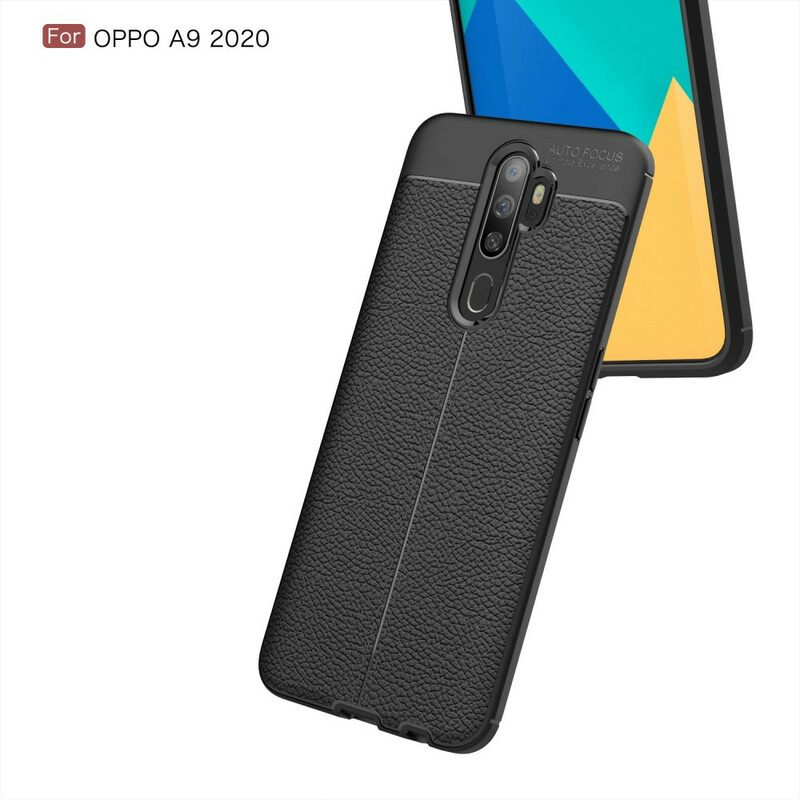 Kuori Oppo A9 2020 / A5 2020 Nahkaefekti Litsi Kaksinkertainen Linja