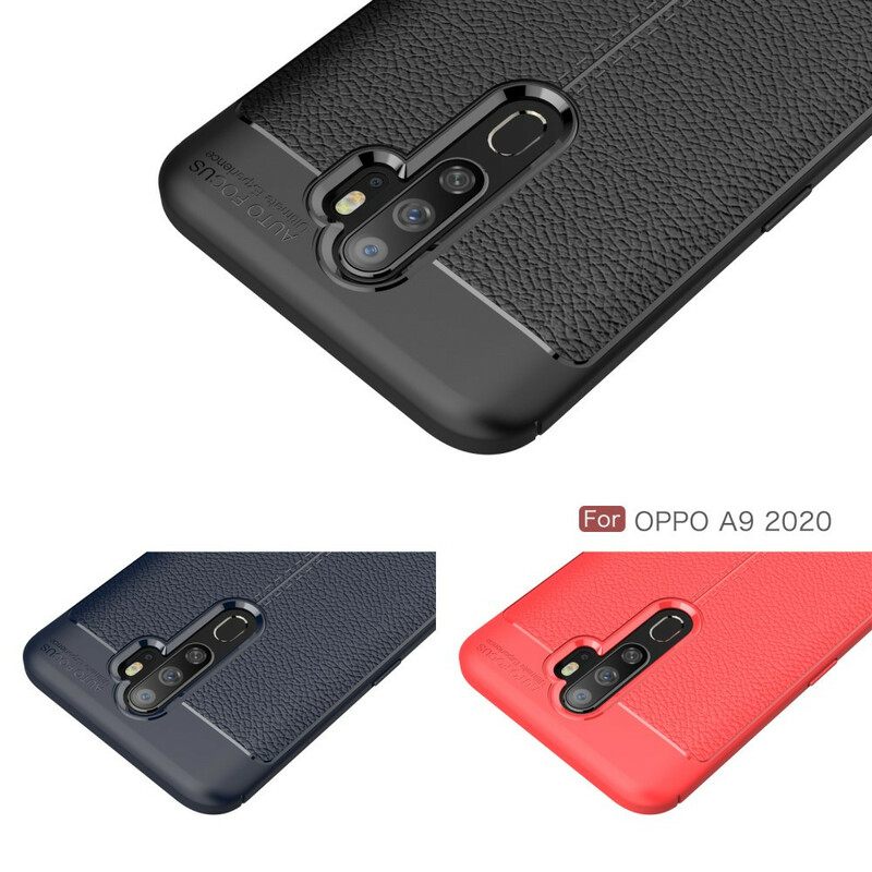 Kuori Oppo A9 2020 / A5 2020 Nahkaefekti Litsi Kaksinkertainen Linja