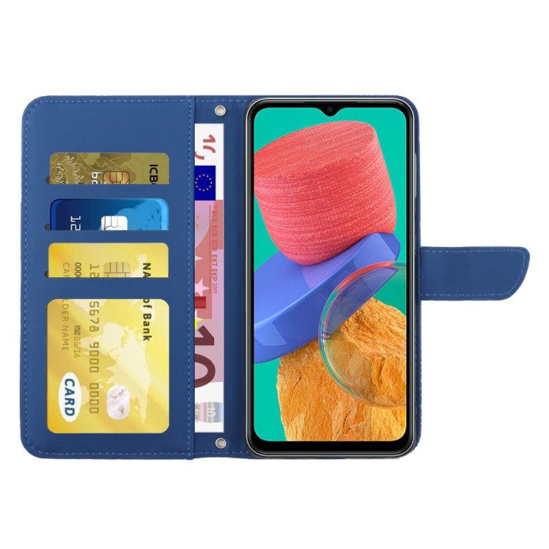 Flip Case Samsung Galaxy M33 5G Perhoset Ja Olkahihna