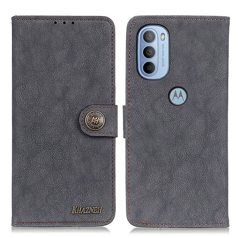 Flip Case Moto G31 / Moto G41 Faux Leather Split Retro Khazneh