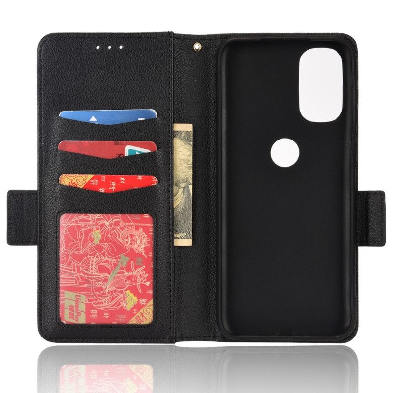 Flip Case Moto G31 / Moto G41 Kotelot Flip Flap Double Litchi Uusia Värejä