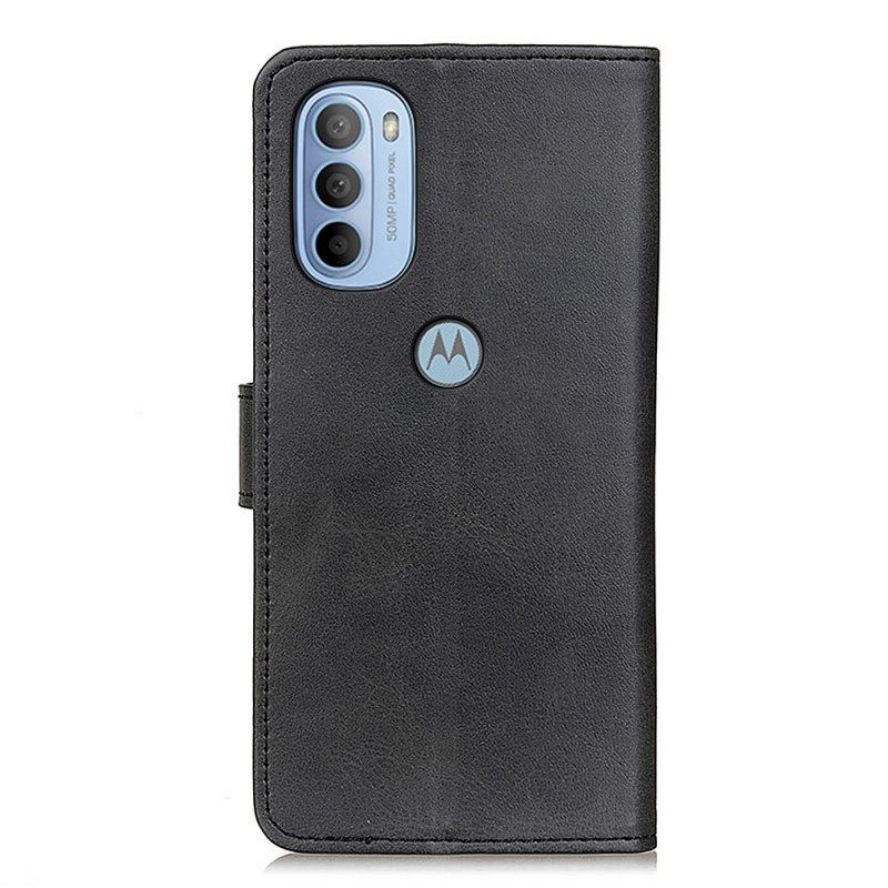 Flip Case Moto G31 / Moto G41 Matte Retro Nahkaefekti