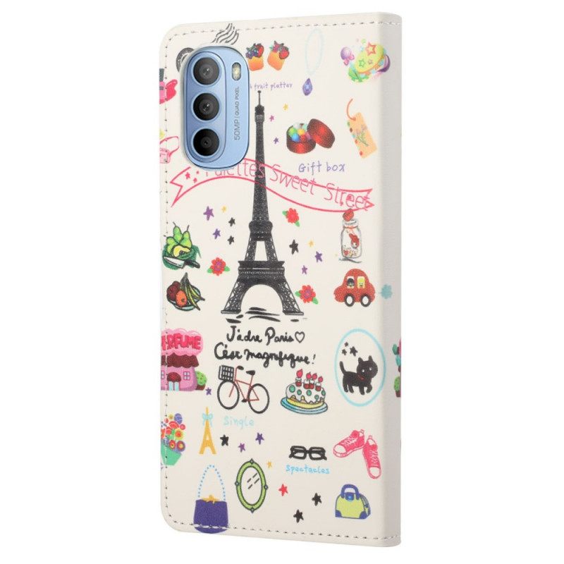 Flip Case Moto G31 / Moto G41 Rakastan Pariisia