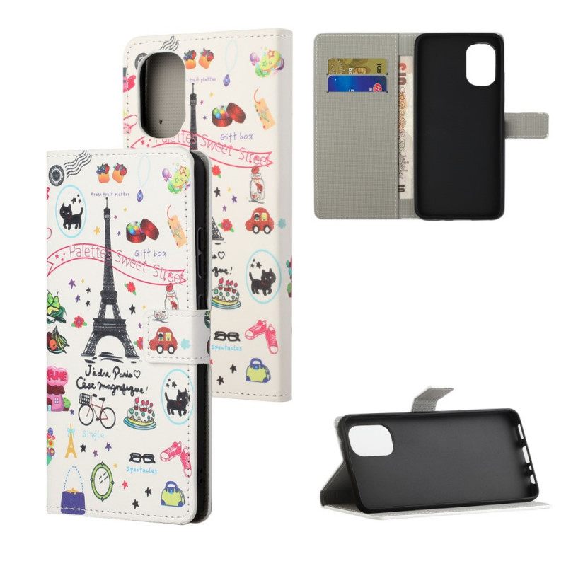 Flip Case Moto G31 / Moto G41 Rakastan Pariisia