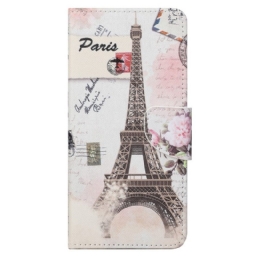 Flip Case Moto G31 / Moto G41 Retro Eiffel-torni