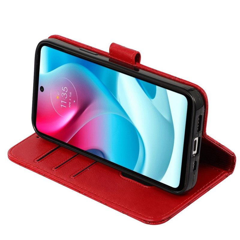 Kotelot Moto G31 / Moto G41 Keinonahkainen Ruudullinen Kuvio