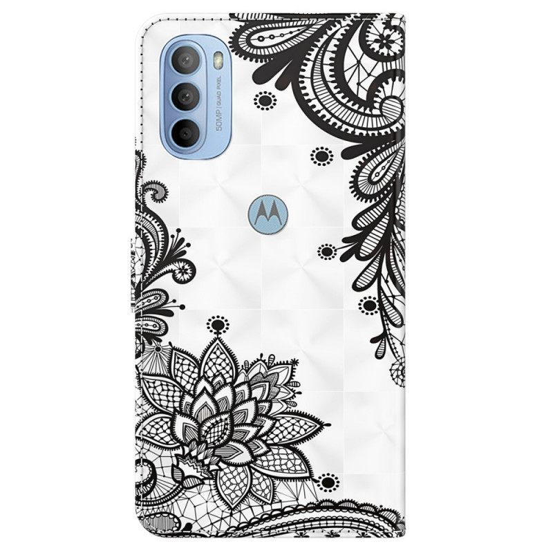 Nahkakotelo Moto G31 / Moto G41 Chic Lace