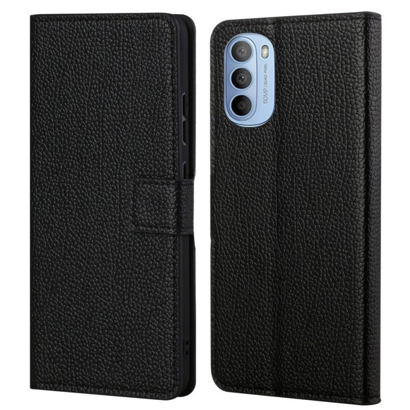 Nahkakotelo Moto G31 / Moto G41 Litchi Grain Leather Effect