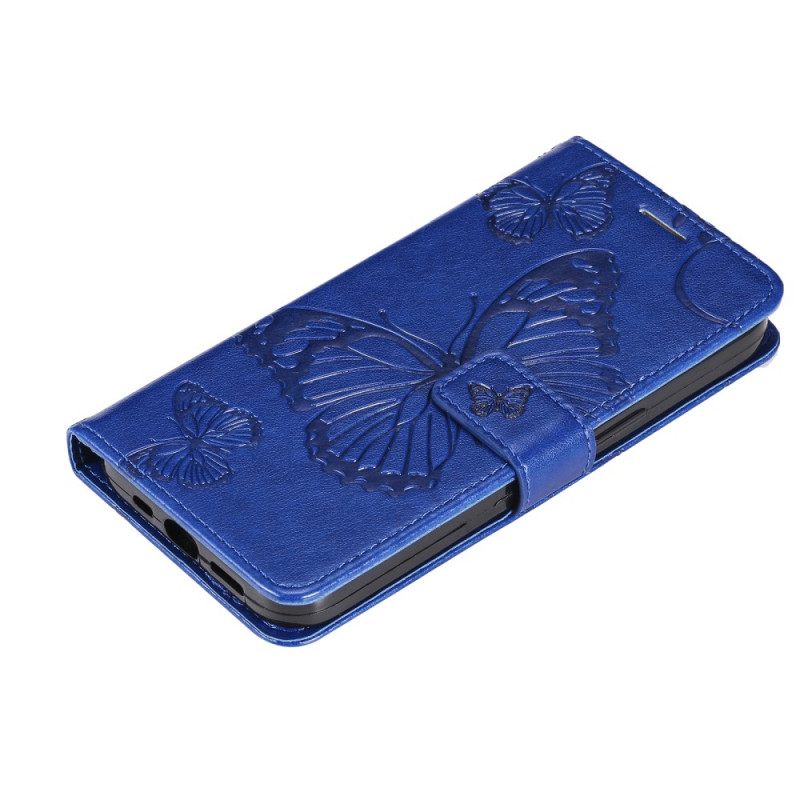 Nahkakotelo Moto G31 / Moto G41 Suojaketju Kuori Giant Thong Butterflies