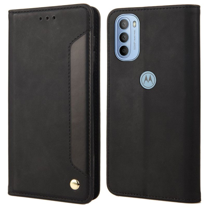 Puhelinkuoret Moto G31 / Moto G41 Kotelot Flip Bicolor Business Leather Effect