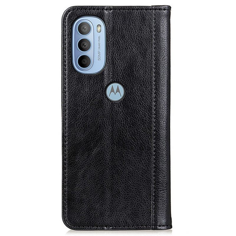 Puhelinkuoret Moto G31 / Moto G41 Kotelot Flip Elegance Split Litchi Leather