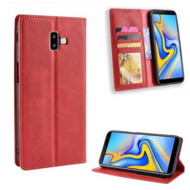 Puhelinkuoret Samsung Galaxy J6 Plus Kotelot Flip Tyylitelty Vintage-nahkaefekti