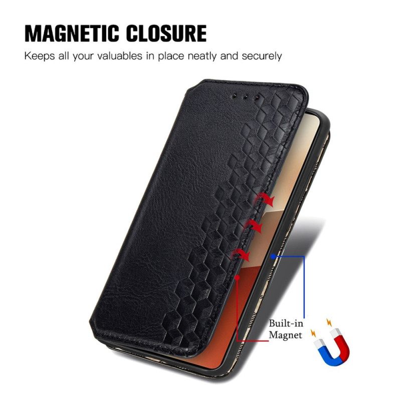 Nahkakotelo Xiaomi Redmi Note 13 5g Vintage Leather Effect -timantit