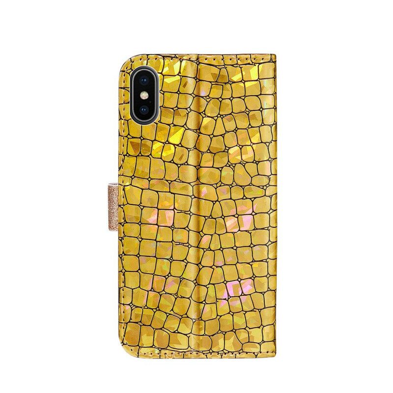 Kotelot iPhone XS Max Croco Diamonds