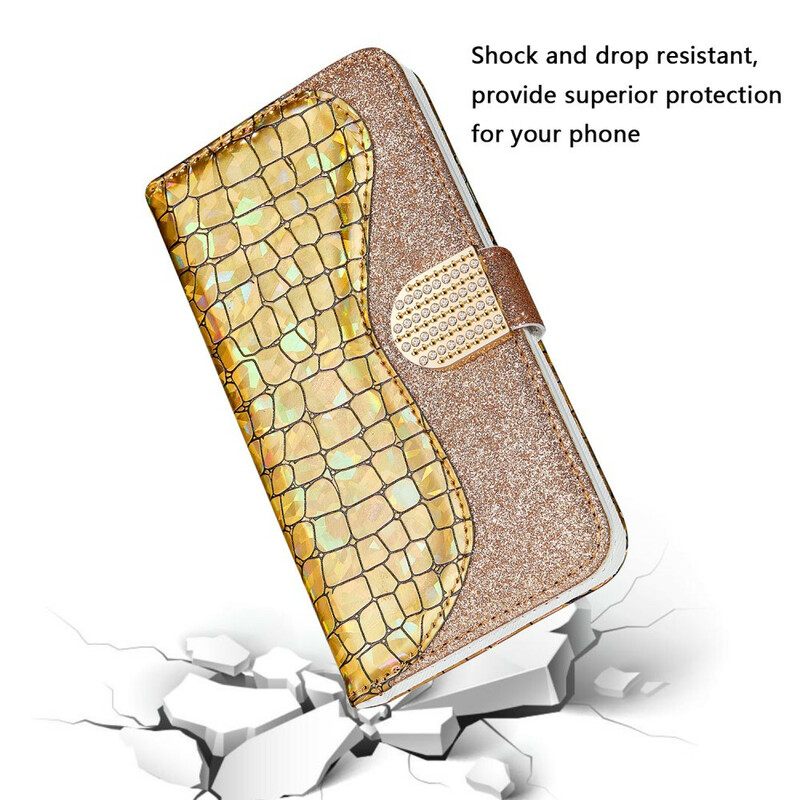 Kotelot iPhone XS Max Croco Diamonds