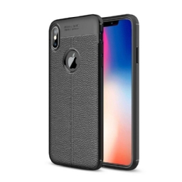 Kuori iPhone XS Max Double Line Litchi Leather Effect