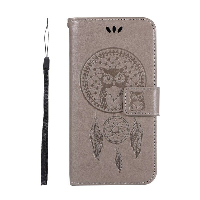 Nahkakotelo iPhone XS Max Nahkaefekti Dreamcatcher Pöllö