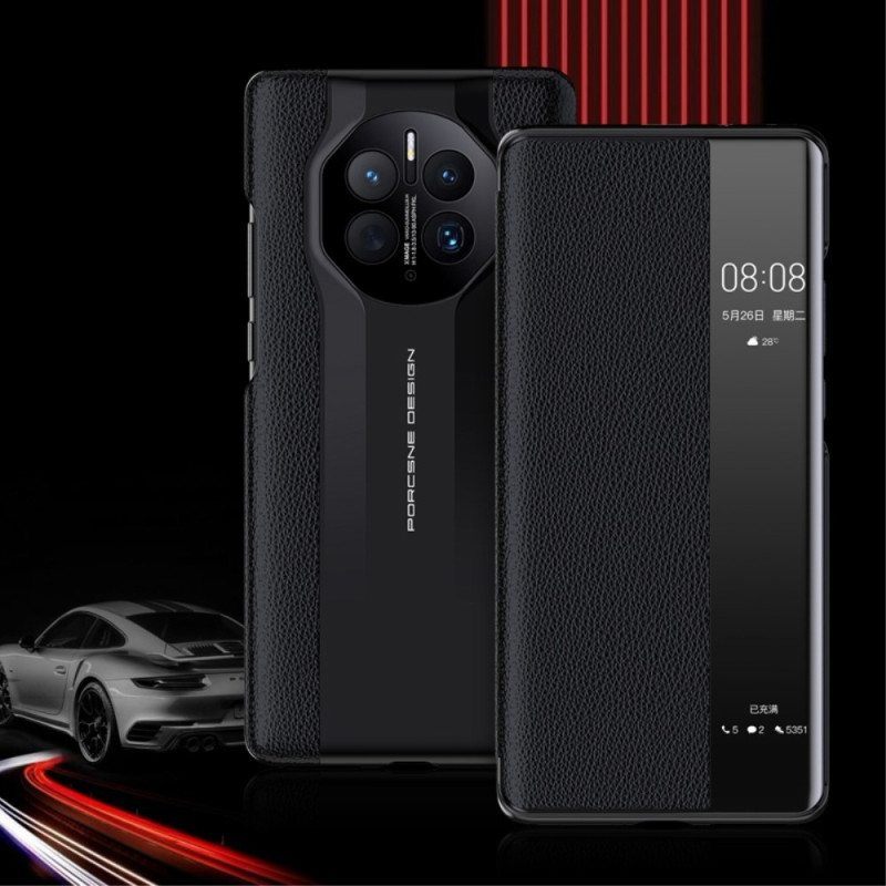 Puhelinkuoret Huawei Mate 50 Pro Litsi Tekonahkaa