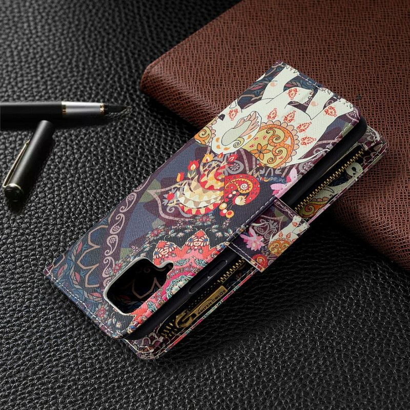 Flip Case Samsung Galaxy A42 5G Elephant Vetoketjutasku