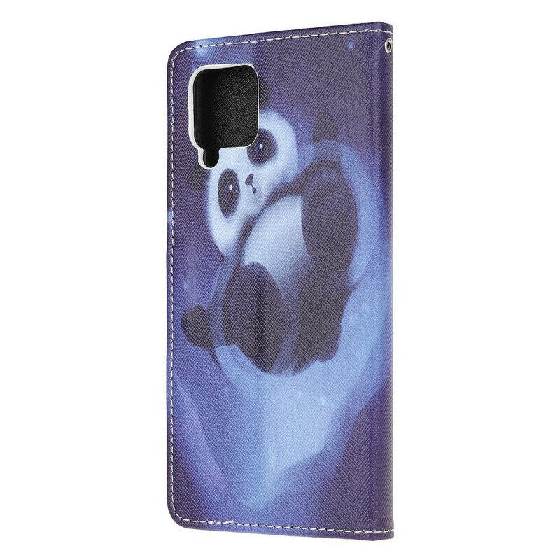 Kotelot Samsung Galaxy A42 5G Suojaketju Kuori Panda Space Lanyard