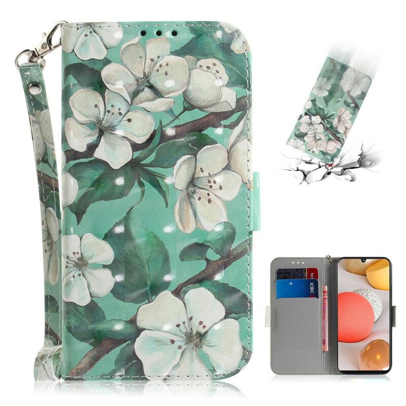 Kotelot Samsung Galaxy A42 5G Suojaketju Kuori Strap Flower Branch