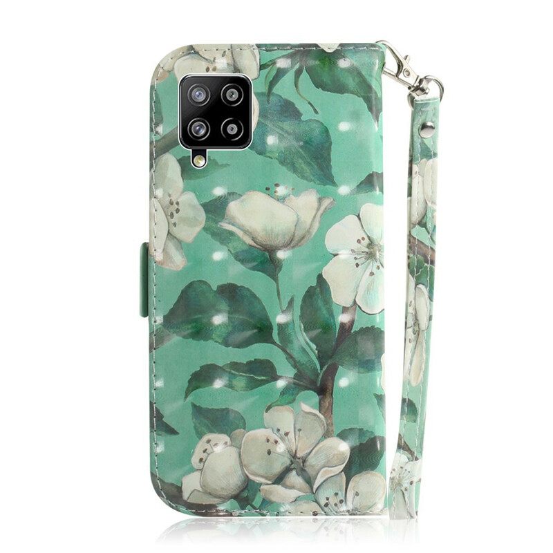 Kotelot Samsung Galaxy A42 5G Suojaketju Kuori Strap Flower Branch