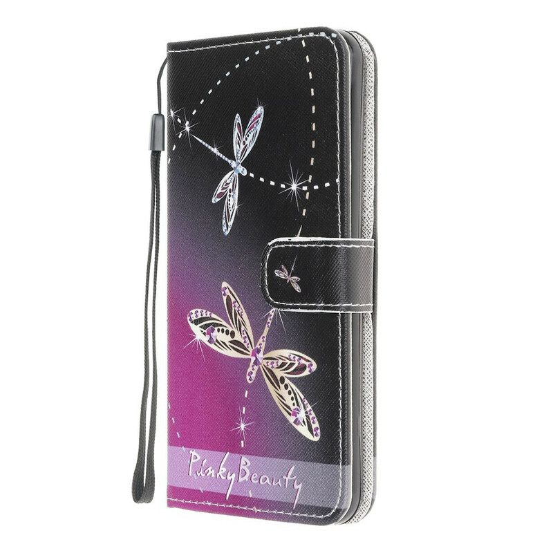 Kotelot Samsung Galaxy A42 5G Suojaketju Kuori Strappy Dragonflies