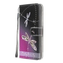 Kotelot Samsung Galaxy A42 5G Suojaketju Kuori Strappy Dragonflies