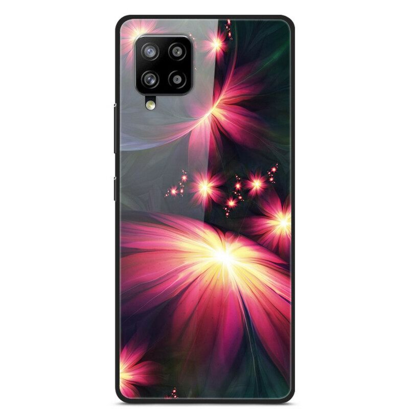 Kuori Samsung Galaxy A42 5G Karkaistu Lasi Fancy Flowers