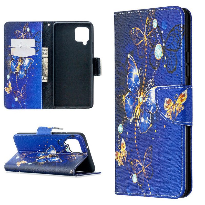 Nahkakotelo Samsung Galaxy A42 5G Butterflies Kings