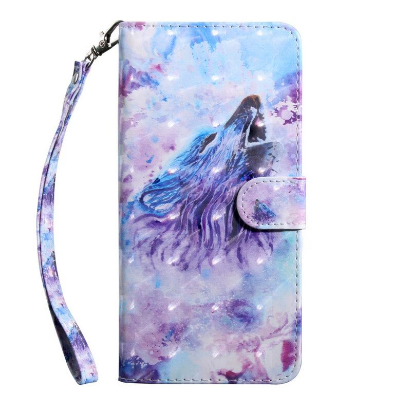 Flip Case Samsung Galaxy A21s Wolf Watercolour