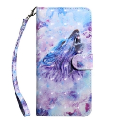 Flip Case Samsung Galaxy A21s Wolf Watercolour