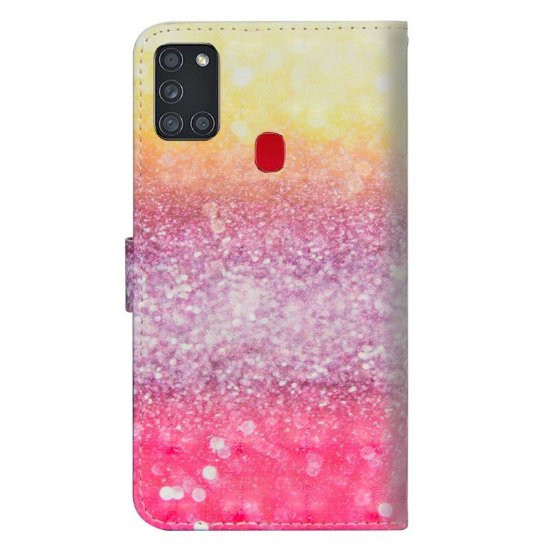 Kotelot Samsung Galaxy A21s Magenta Glitter Gradient