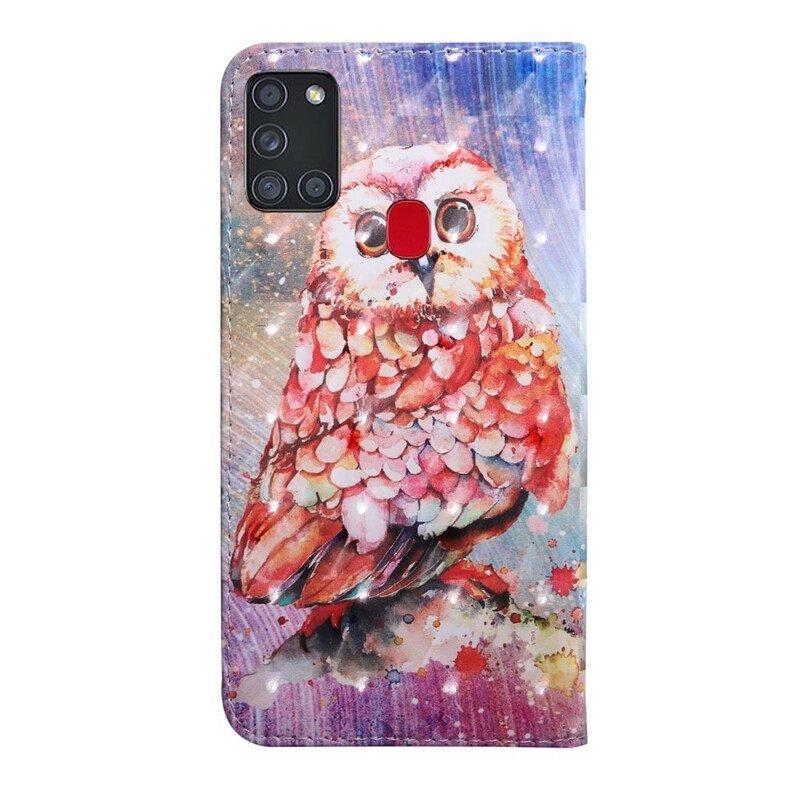 Kotelot Samsung Galaxy A21s Owl The Painter