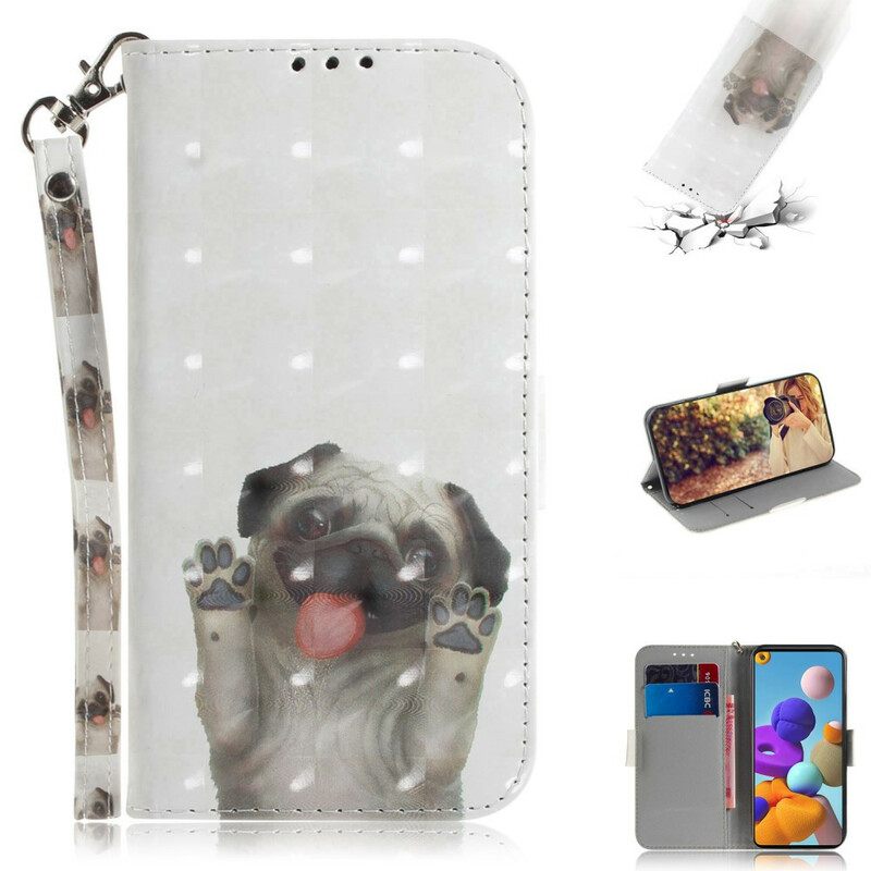 Kotelot Samsung Galaxy A21s Suojaketju Kuori Love My Dog In Lanyard